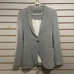 Zara Basic Womens Gray Jersey Knit Blazer Jacket Size XS Academia Minimalist